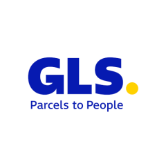 GLS - Pakete versenden Logo von GLS mit dem Slogan "Parcels to People" in blauer Schrift.